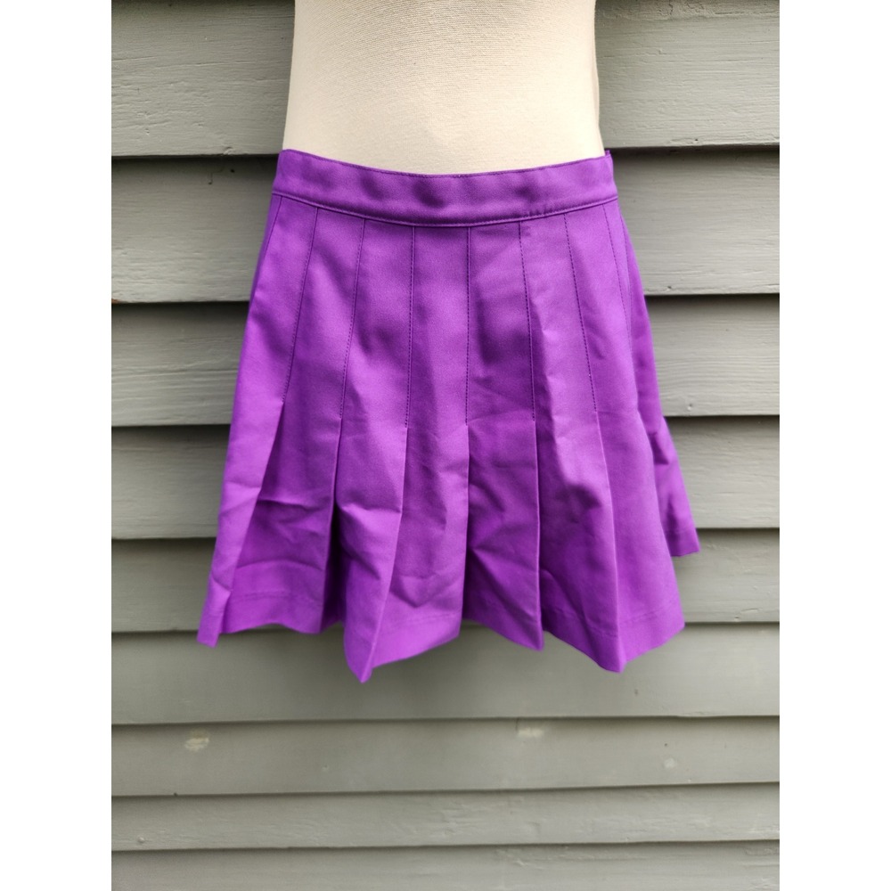 Vintage 90s Y2K Sporting Look T-81 Pleated Mini Skirt Purple Box Pleat Size 6